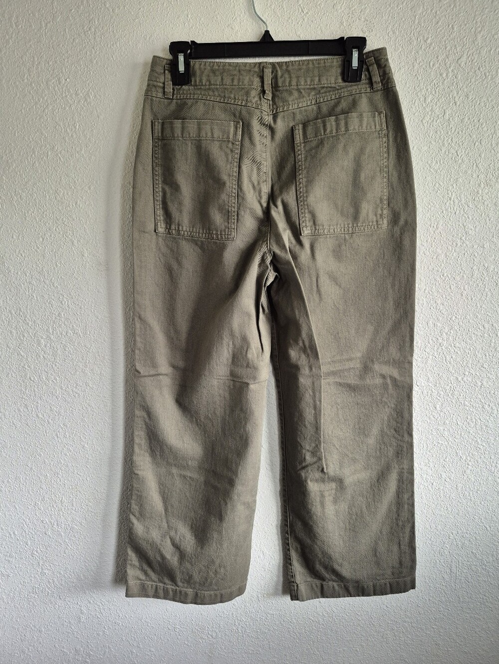 Gap Olive Green Loose Khaki Wide Leg Cropped Pants Womens Size 6